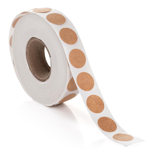 1000pcs Kraft Dot Stickers Roll 0.5 inch | Color Code Labels for Inventory, Organization Stickers | 0.5" Diameter Kraft Paper Adhesive Circles 0.5" 1 Roll