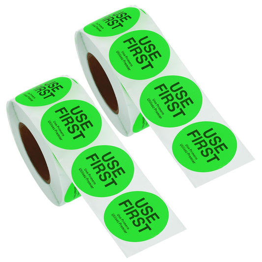 PATIKIL Use First Stickers 1.5 Inch, 1000 Pieces Food Service Inventory Control Labels for Restaurant Kitchen Warehouse, Fluorescence Green
