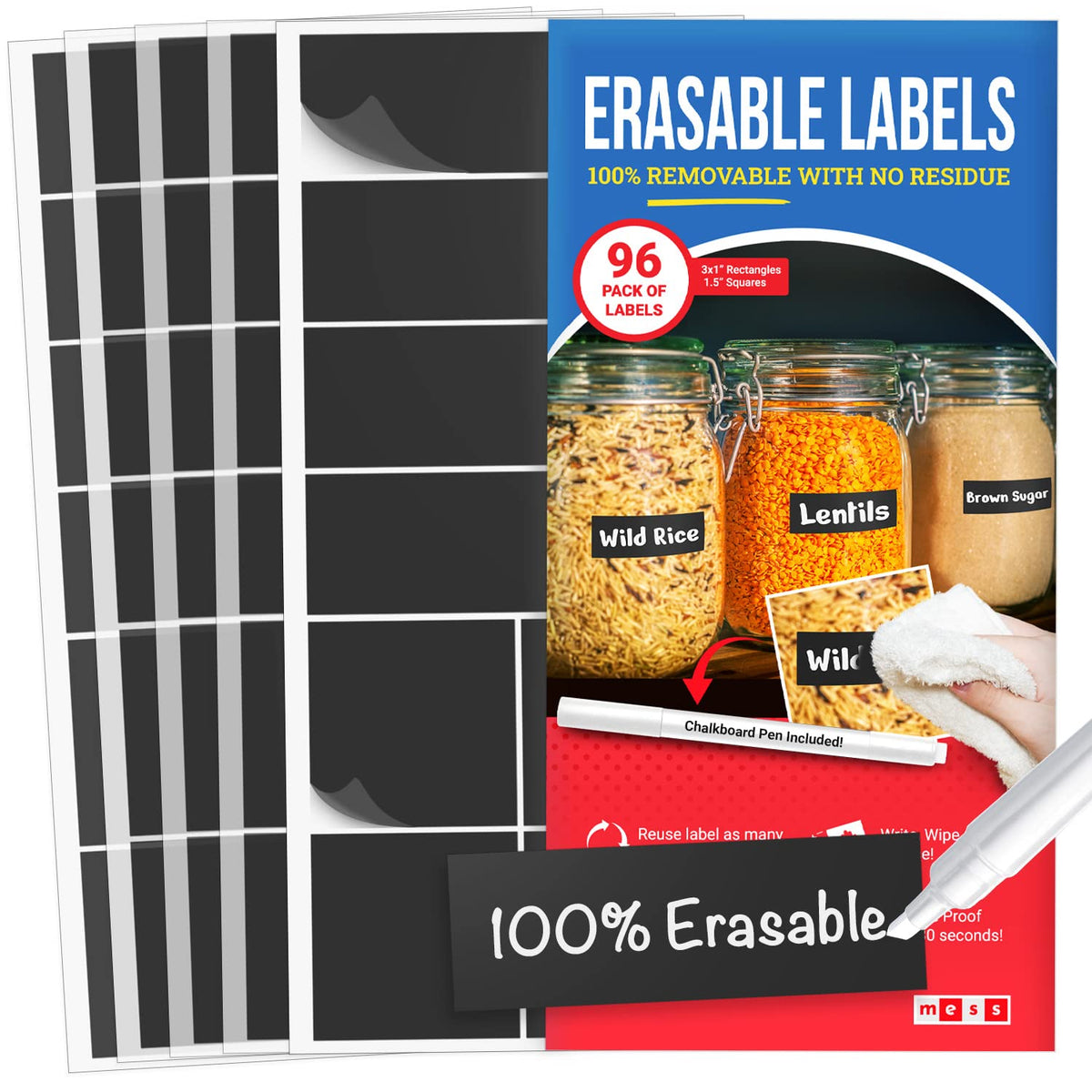 Kitchen Prep Bundle - 3x4 48pk - Black 96pk - Fill-In 1x2 200/Roll