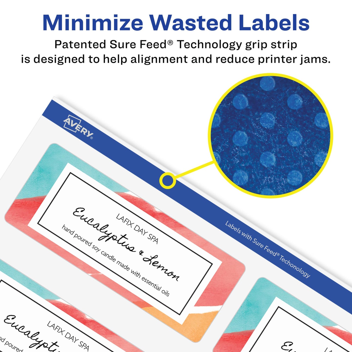 Avery Address Labels with Sure Feed and Easy Peel Technology, Glossy White Labels, 1" x 2-5/8", Permanent Adhesive, Laser/Inkjet, 300 Glossy Labels (6525) 300 labels 1" X 2-5/8"