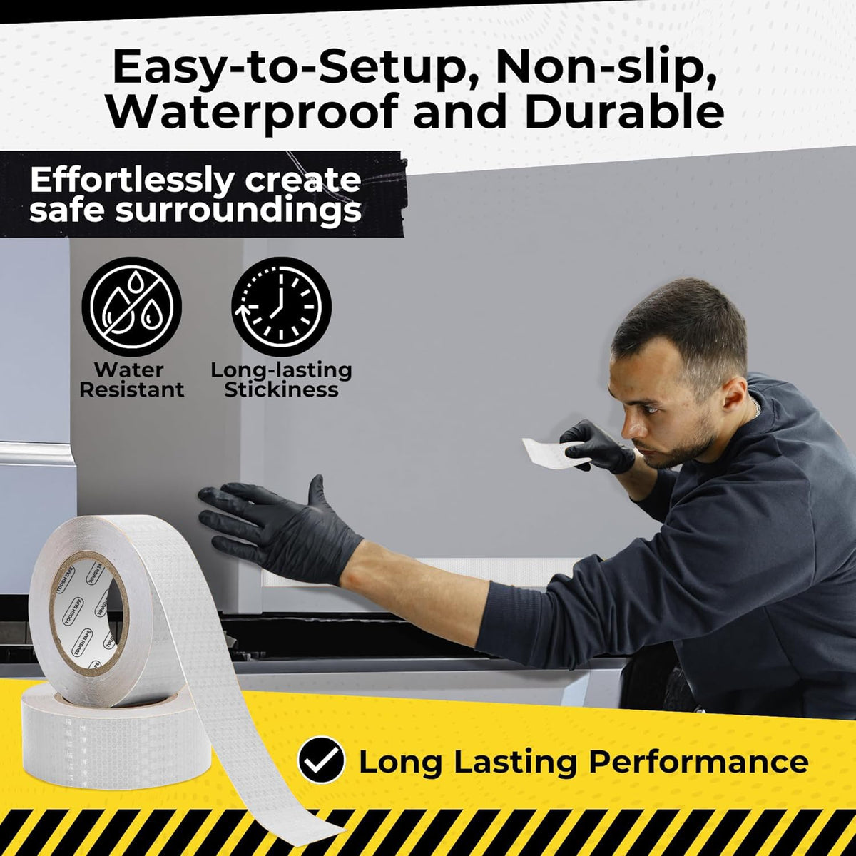 DOT C2 Safety Reflective Tape 2IN x 35 FT - Outdoor Waterproof Conspicuity Tape - Silver Reflector Tape for Trailers, Vehicles, Boats - Strong Reflective Safety for Caution Warning Signs