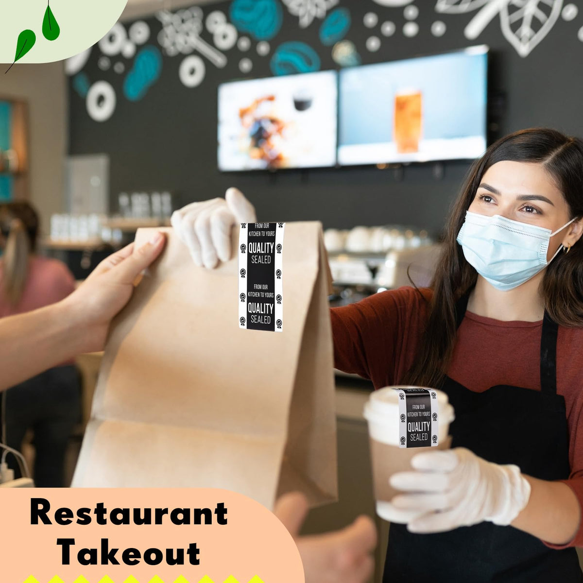 500 Pieces Tamper Evident Stickers 2 x 4 Inch Seal Proof Tape Safe Labels Sealed Tamper Proof Stickers for Drink Food Container Freshness Pizza Boxes Secure Food Delivery Black, White 500