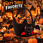 Operitacx Halloween Bat Candy Basket, Trick or Treat Bucket with Handle