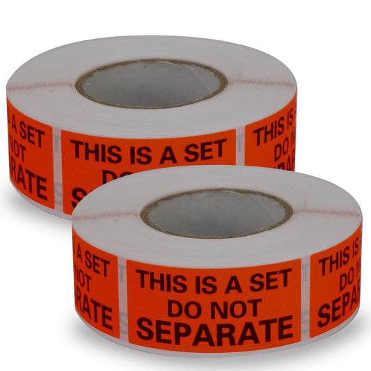 2 Rolls/1000 Labels,This is a Set Do Not Separate,Fluorescent Red Packing Labels(1" x 2") 02-rolls (1000 Labels)