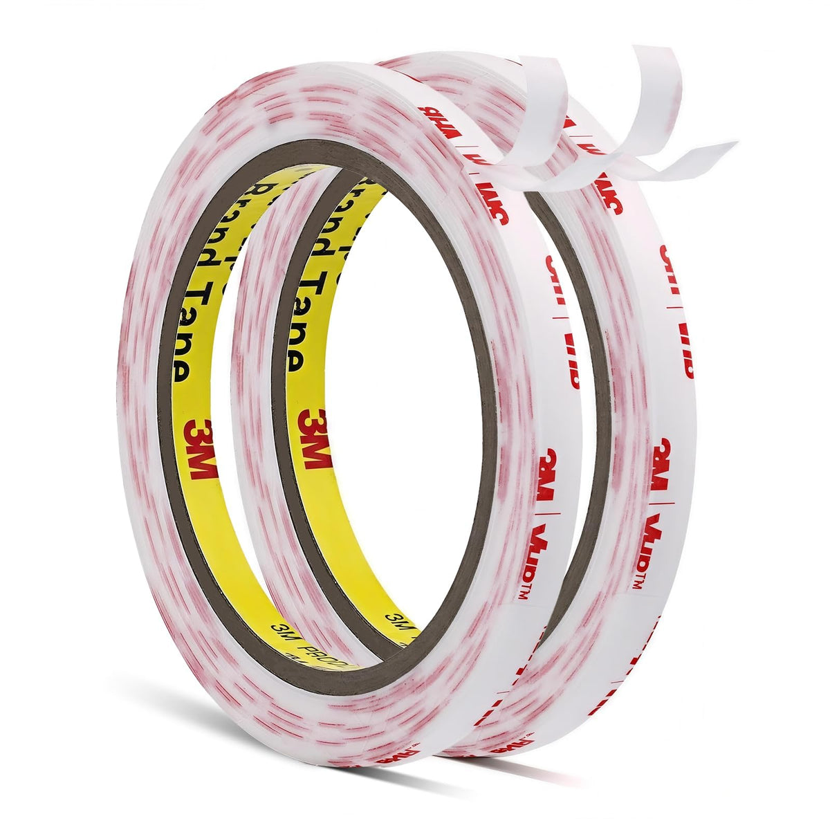 Double Sided Tape Thin 1/4''x15.4Ft 2 Pack Made of 3M 4930 Removable Mounting Tape White Heavy Duty Adhesive Waterproof Foam Tape for Car Home Office Decor, 0.025in Thick 0.25''×15.4Ft