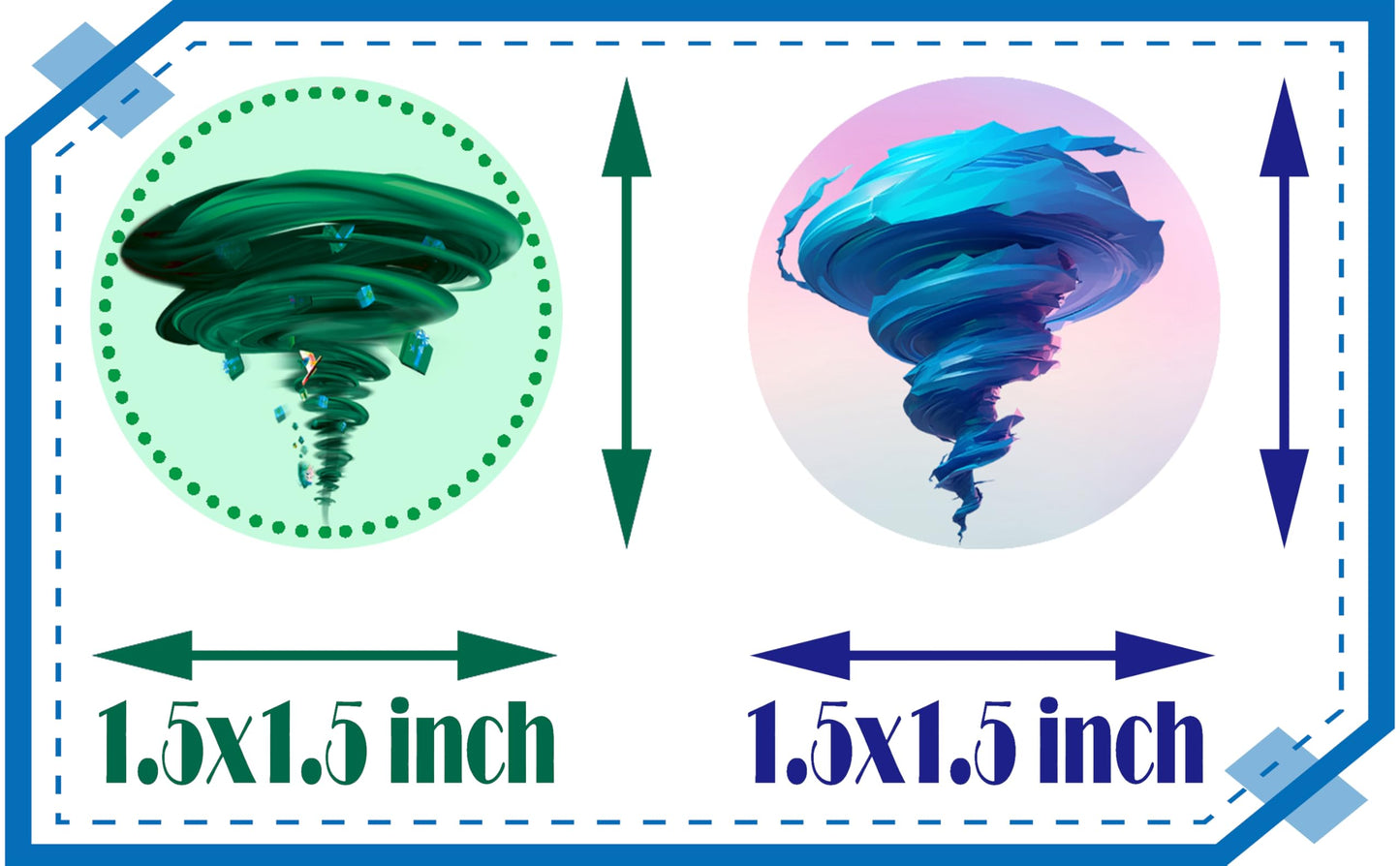 500 Pieces Tornado Labels Roll Stickers Weather Themed Baby Shower Birthday Party Supplies Decorations Favors Dessert Chocolate Candy School Prizes Stickers