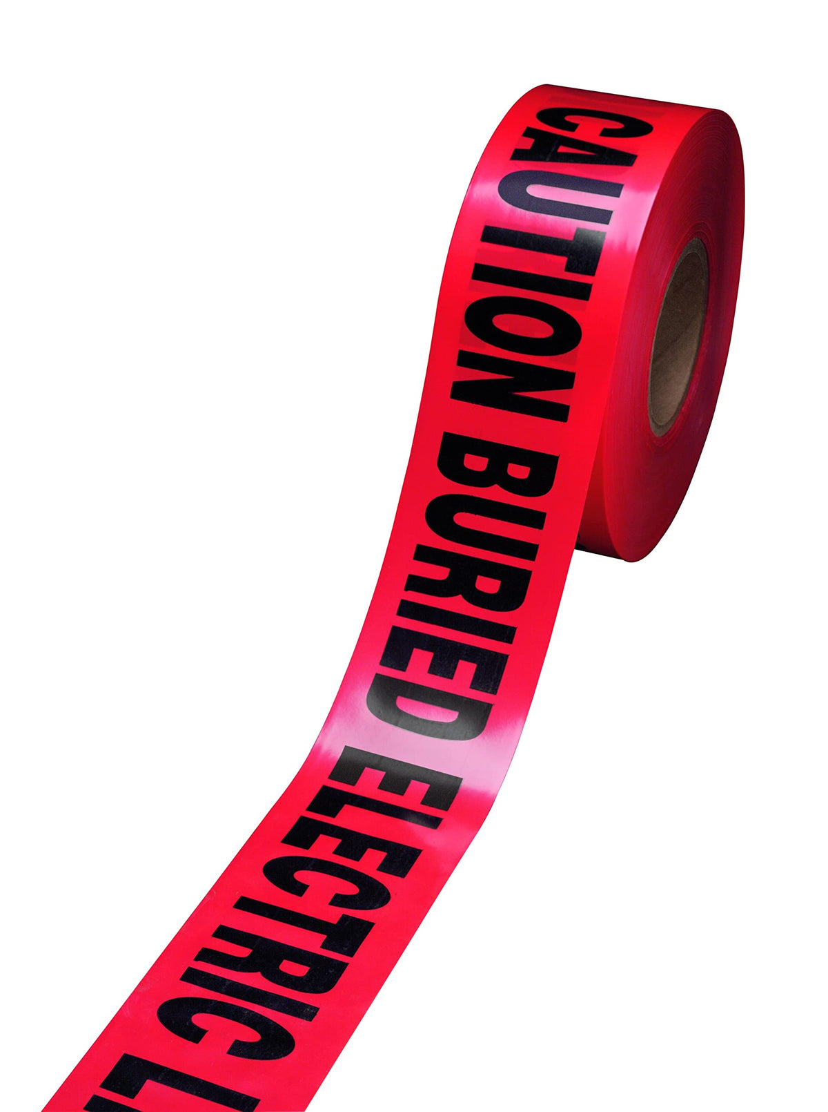 3M Buried Barricade Tape 303, with 'CAUTION BURIED ELECTRIC LINE BELOW' text, 3 in x 300 ft, Red, Warning Tape, Pack of 1 Roll