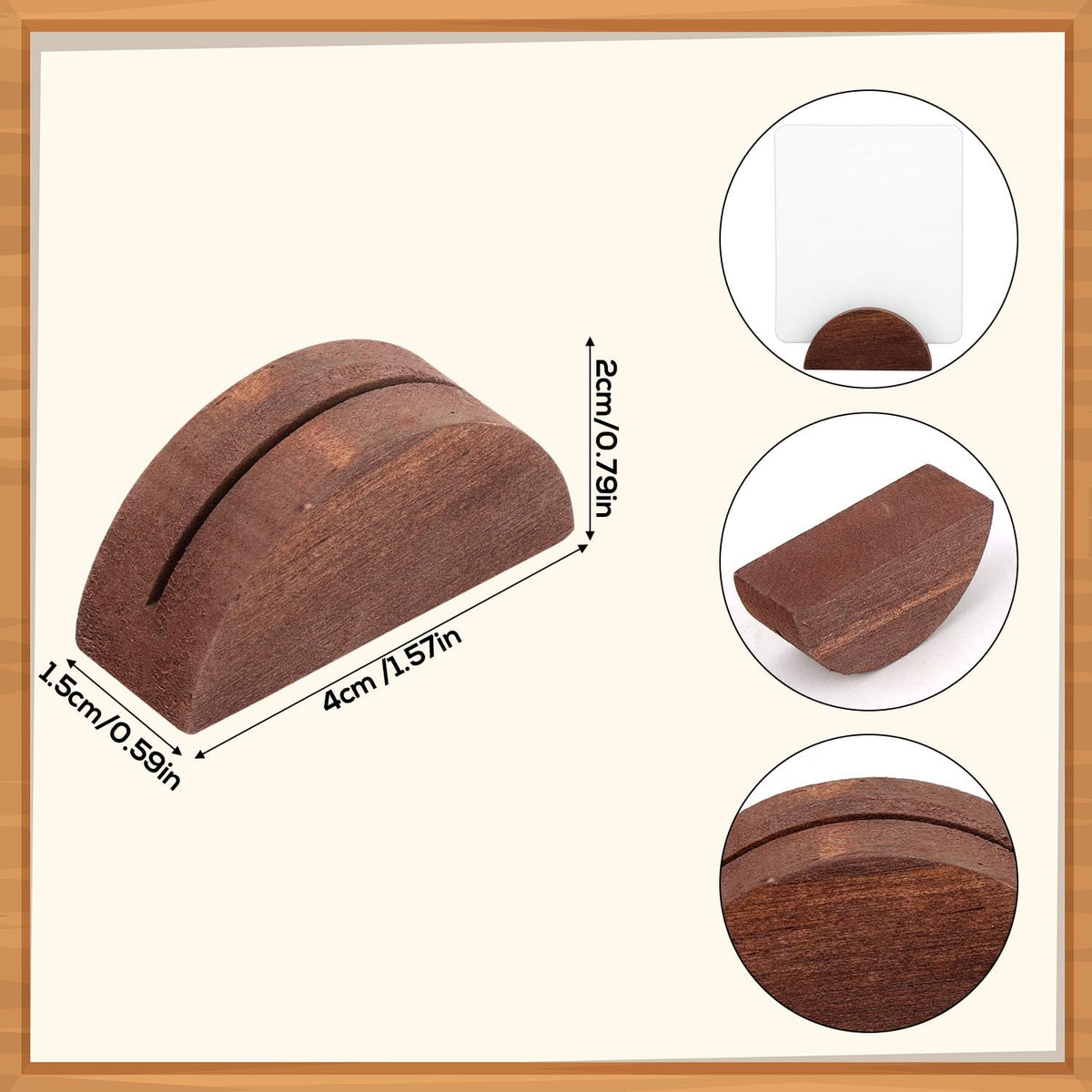 Tinoaly 30pcs Wooden Table Number Stands(Brown, White)