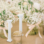 Totority Mini Roman Pillar Greek Columns, 6Pcs White Plastic Roman Column Set for Tiered Cakes Stacking, 6.7 Inch Miniature Pillars Decor for Wedding Photography Props