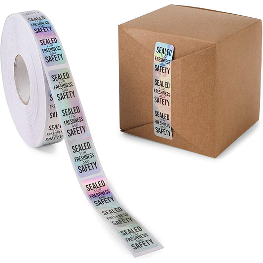 Stockroom Plus Tamper Evident Sticker Roll, Silver Safety Label Seals (3.5 x 0.75 Inch, 500 Pack)
