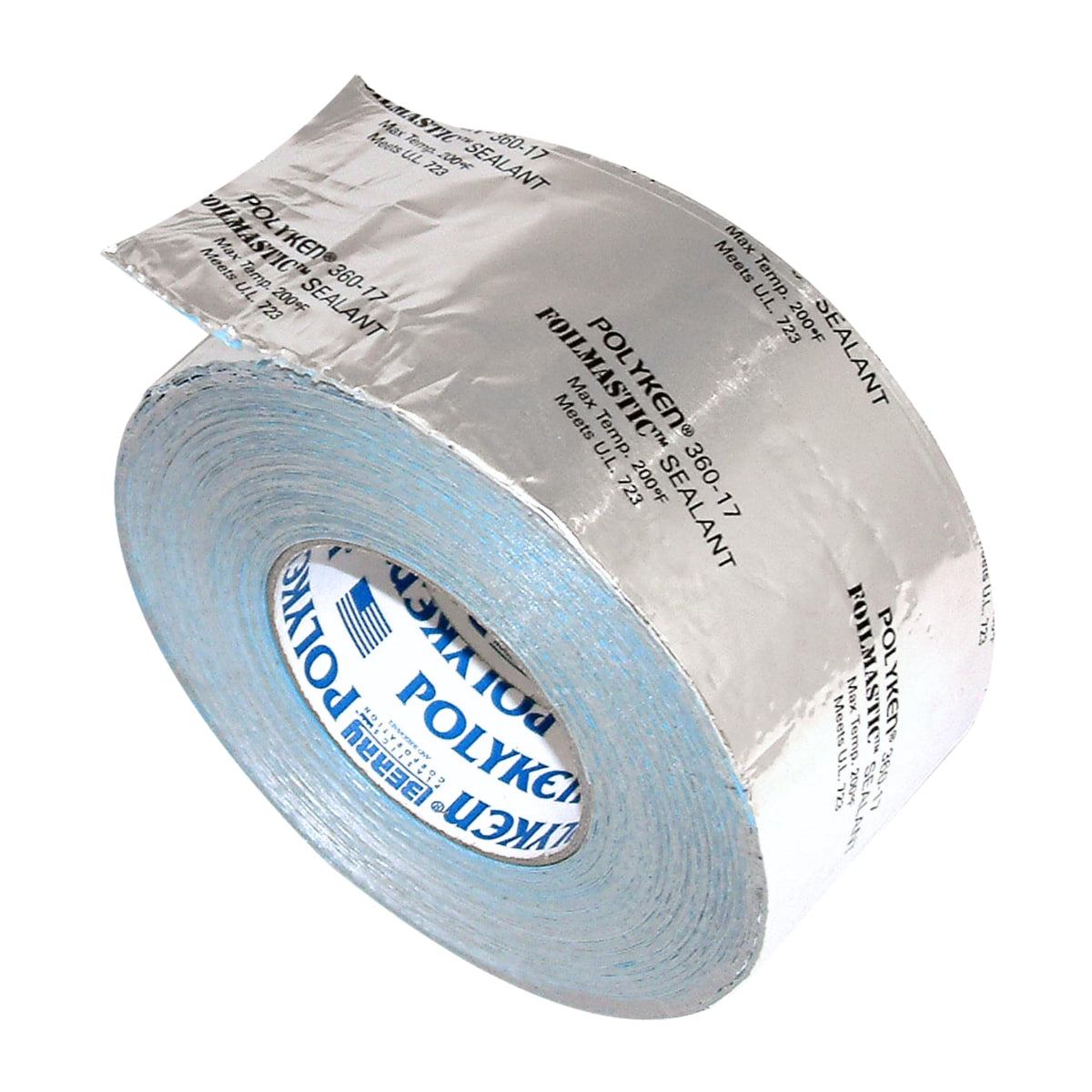Nashua 360-17/SI2100 Polyken 360-17 Heavy Duty Foil/Butyl Rubber Tape, 17 mil Thick, 100' Length x 2" Width, Aluminum, Silver