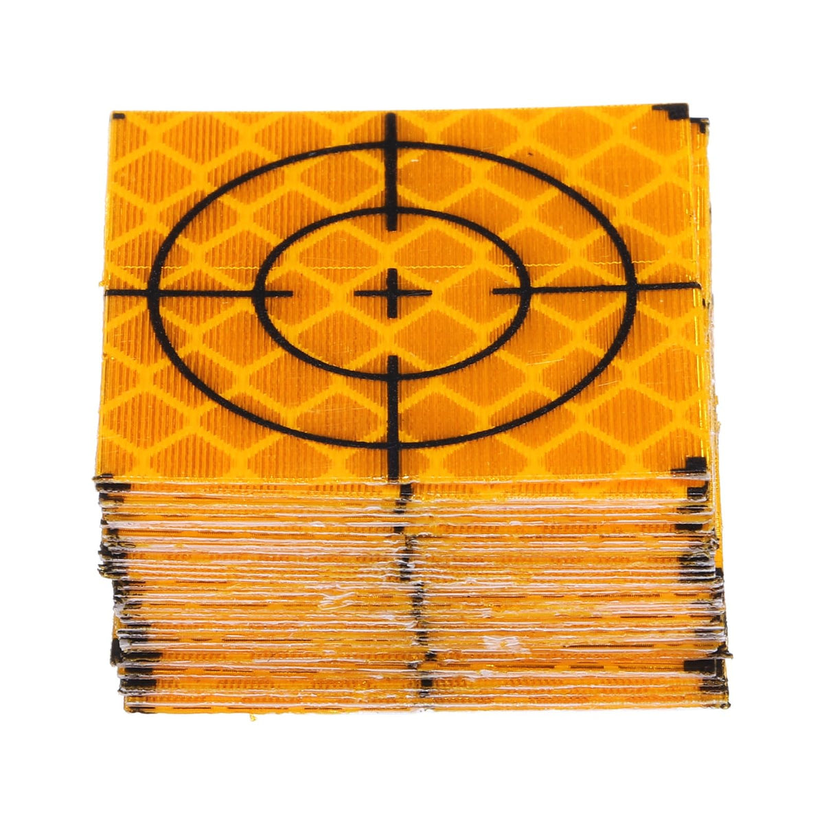 HARFINGTON 30pcs Survey Reflector Sheets 30mm x 30mm Self-Adhesive Surveying Target Mark Sticker Total Station Reflective Sheet Tape for Ship Inspection Tunnel Measure, Yellow 30