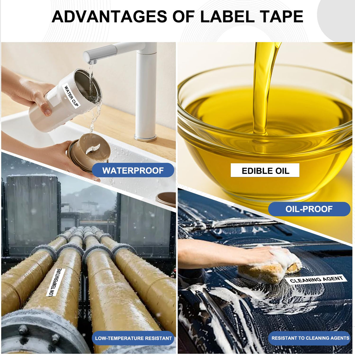 M21-750-595 2 Pack Compatible for (M21-750-595-WT) All-Weather Vinyl Label for Indoor/Outdoor ID, Black on White- for M210, M210-LAB, M211, BMP21-PLUS and BMP21-LAB Printerss, 0.75" W 21" L