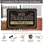 2 Pack No Parking Thank You Signs 12 x 8 Inches Metal Do Not Park Signs Reflective Sturdy Rust Aluminum UV Protected Waterproof Easy to Install Outdoor Use B