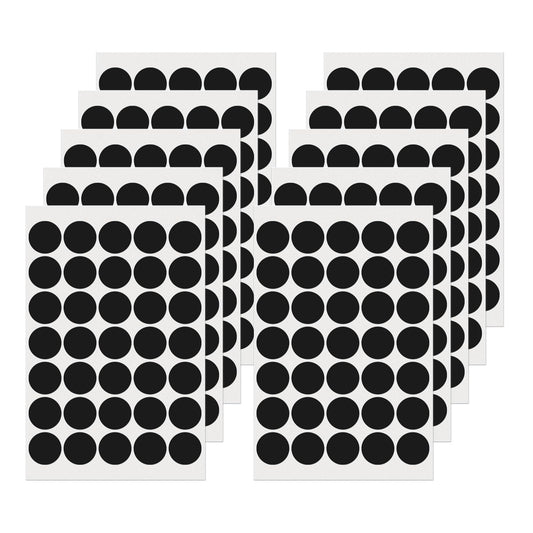 Black Round Labels 1 Inch Vinyl Dot Stickers Self-Adhesive Removable Color Coding Decals Waterproof Circle Tag for Office Home Inventory 350 PCS Black