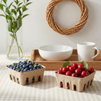 15 Pack Natural Pulp Fiber Berry Basket, Small Vented Produce Baskets