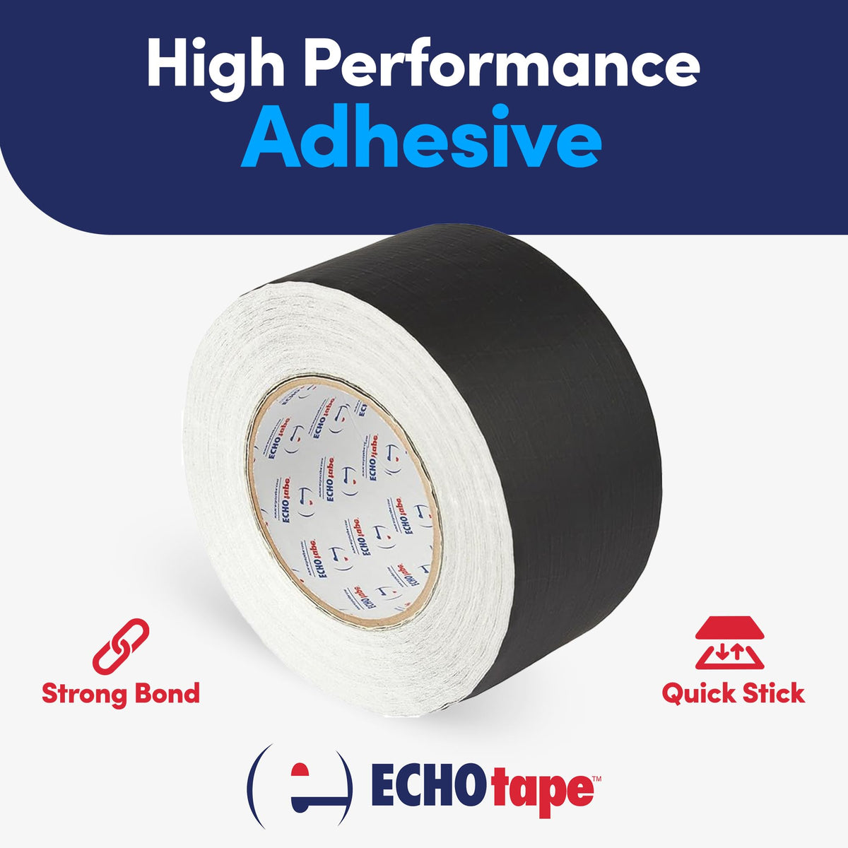 ECHOtape FS-G7731 | All Weather Lamtec WMP-VR Facing Tape | Metal Building Insulation Tape | Black Seam and Repair Tape | Cold Weather Acrylic Adhesive | Contractor Tape | 2.83 in x 50 yds 2.83 in x 50 yds / 72mm x 45.72m