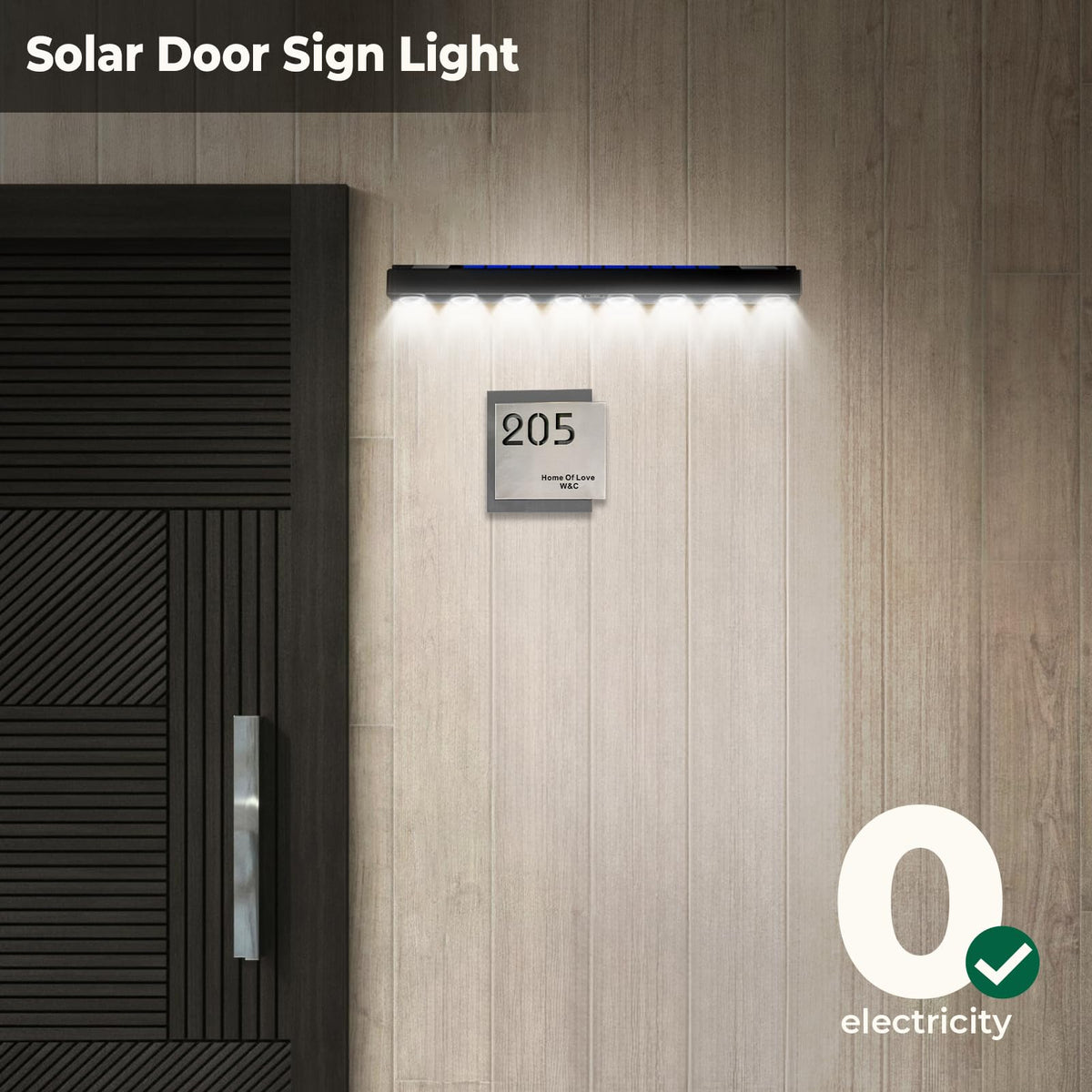 2 Pack Solar Sign Light Dusk to Dawn, 8 LED Outdoor Signboard Lights White 2