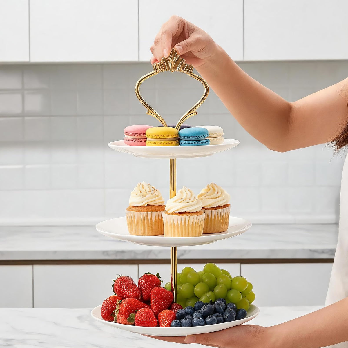 6 Pack 3 Tier Cake Stand Hardware Tiered Dessert Tray Plate Hardware Kit