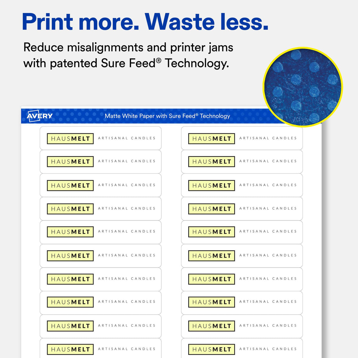 Avery® Matte White Rectangle Labels, 2/3" x 3-7/16", 1500 Total 1,500 labels