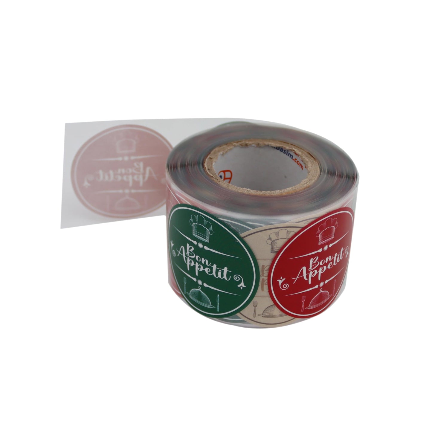 Bon Appetit Label Roll, 2 inch, 500 Piece Labels for Food Service, Bakery Packaging, Enjoy Your Meal Sticker
