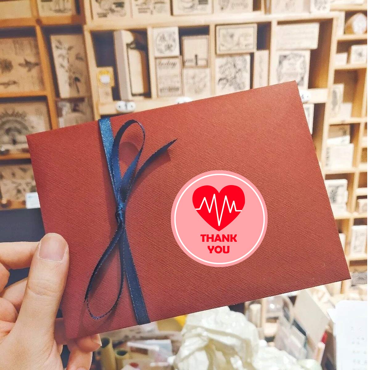 Healthcare Workers Thank You for All You Do Stickers,Red Heart Stickers for Healthcare Heroes,1.5 Inch Labels for Nures,Doctors.500 Pcs Per Roll.