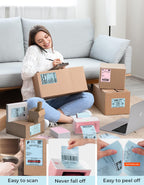 4x6 Blue Direct Thermal Shipping Labels 500 Labels/Stack+2" Circle Thermal Labels 750 Labels/Roll