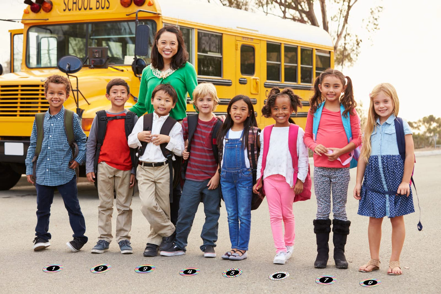 D4DREAM Number Spot Markers and Labels 4" Number Spot Markers Stickers 36Pcs Classroom Line-up Spots Stickers Number Stickers for Preschool Kindergarten Elementary Classroom Decoration 2-black