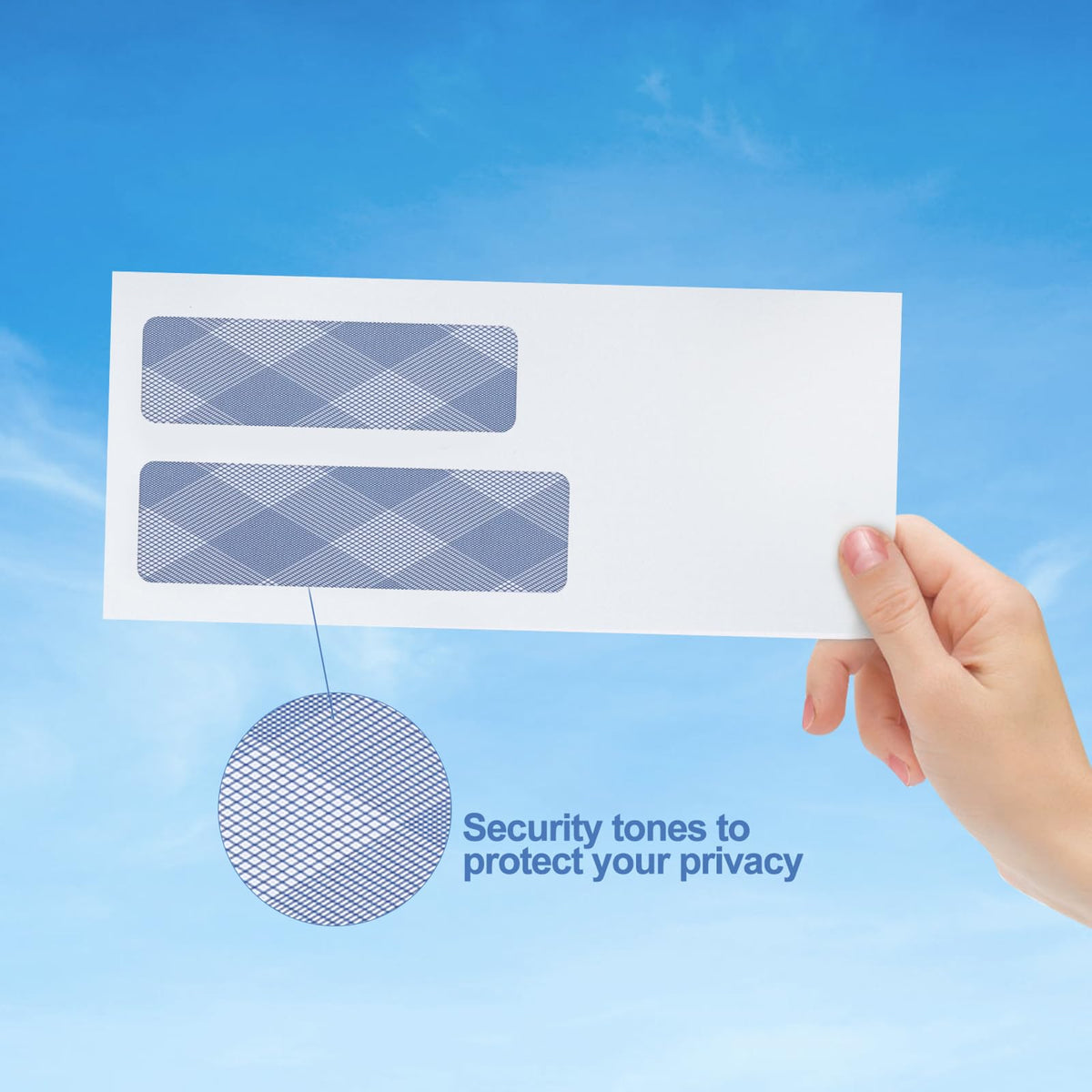 750#10 Security Envelopes, PANDRI NO.10 Self-Seal Double Window Envelopes Designed for QuickBooks Invoices, Business Statements & Documents - Number 10 Size 4 1/8 Inch X 9 1/2 Inch - 24 LB 750 PACK