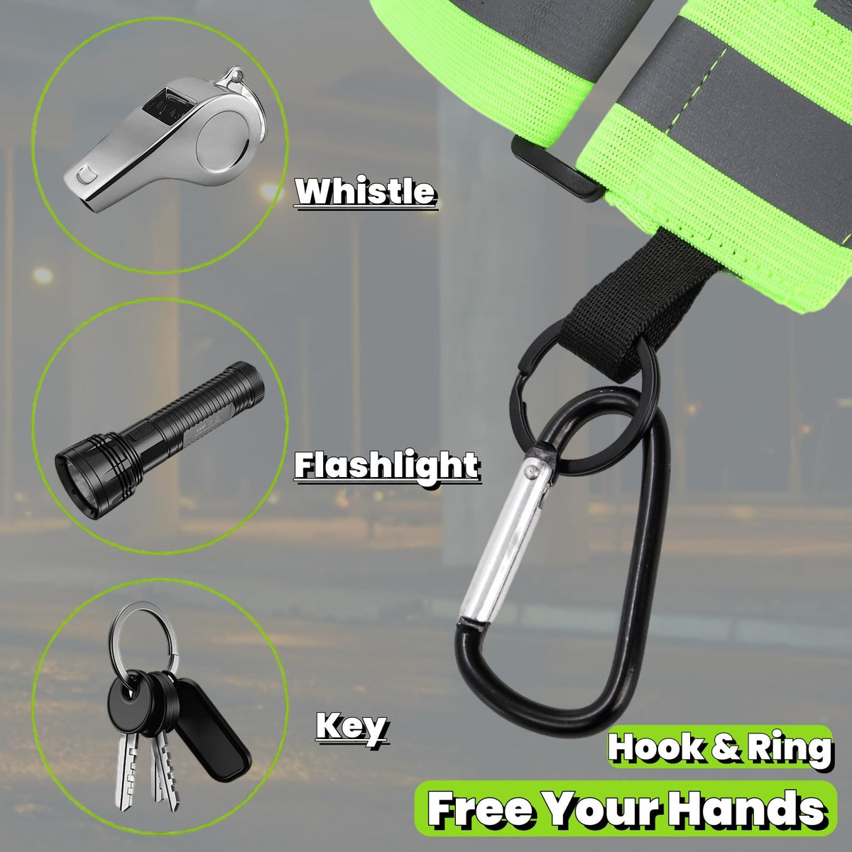 Tlence 10 Pack Reflective Sash for Walking, High Visibility Running Belt at Night, Adjustable Reflective Safety Straps with Clip, Elastic Reflectors Gear for Men Women Biking, Cycling, Dog Walking