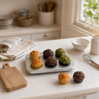 6 Piece Miniature Cake Set with Display Tray for Bakery Scenes