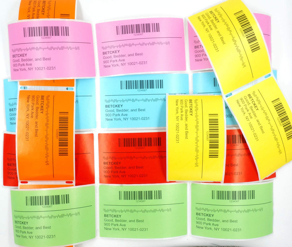 BETCKEY - Replace for DYMO 30347 (1" x 1-1/2") Labels, [6 Roll/Red] 30347 [1" x 1-1/2"] Red