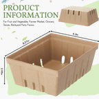Reallnaive 20 Pack Natural Pulp Fiber Berry Baskets 3 Pint