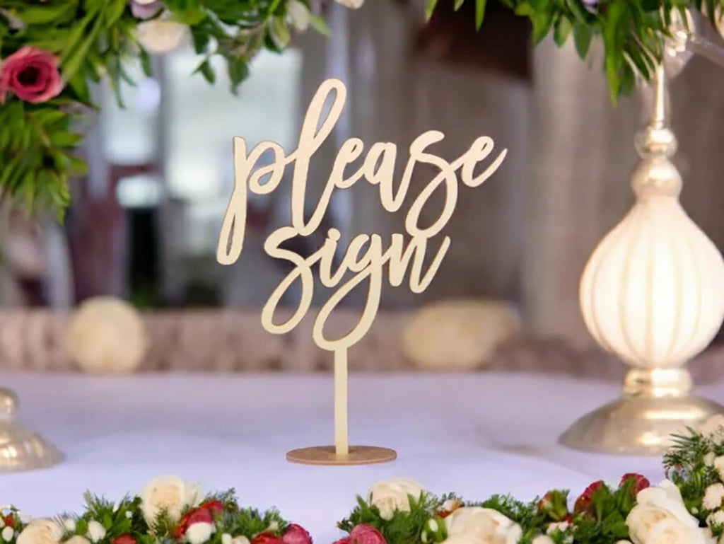 Please Sign Table Sign,Wooden Wedding Party Decoration,Wedding Guest Book Please Table Decoration for Bridal Shower Party Decoration