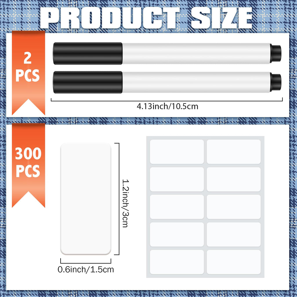 Honoson 300 Pcs Clothing Labels for Nursing Homes, Rectangle,1.2 X 0.6 Inch 1.2 x 0.6 Inch