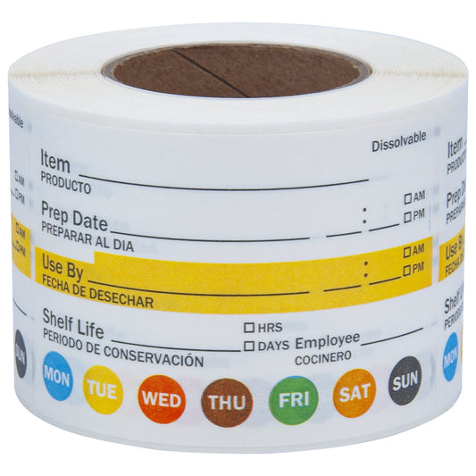 L LIKED Dissolvable Label Shelf Life for Food Rotation Use by Stickers 2 x 3 Inch Roll of 250 Labels