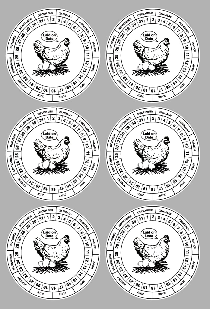 2 Inch Round Fresh Eggs Farmer's Market Packaging Farm Fresh Produce Farm Fresh Egg Carton Labeling Stickers Removable Stickers with Date 300 PCS