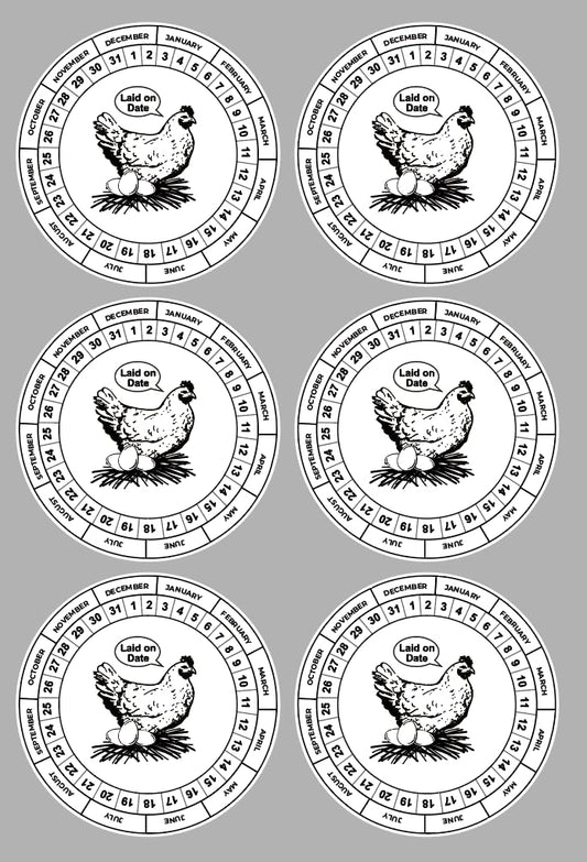 2 Inch Round Fresh Eggs Farmer's Market Packaging Farm Fresh Produce Farm Fresh Egg Carton Labeling Stickers Removable Stickers with Date 300 PCS