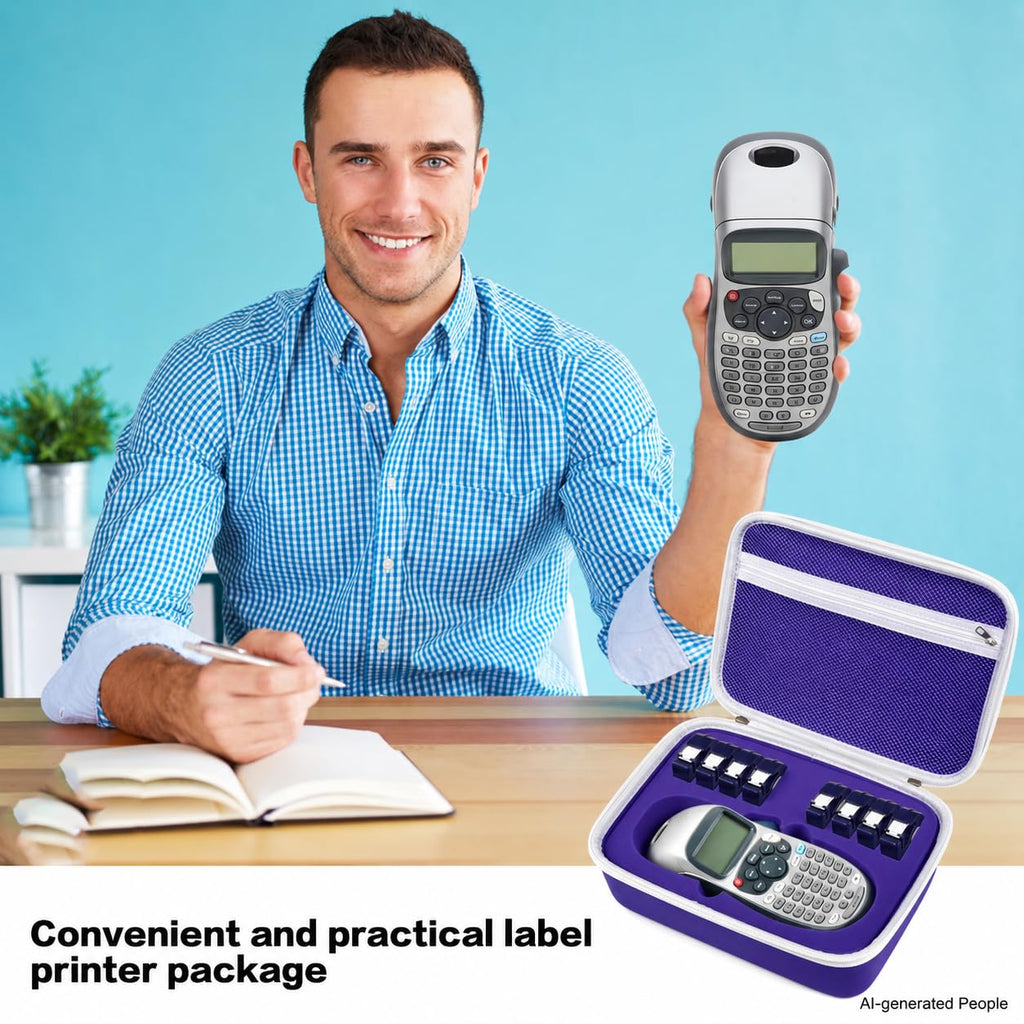 ALKOO Hard Travel Case for DYMO LetraTag LT-100H Label Maker Purple Large