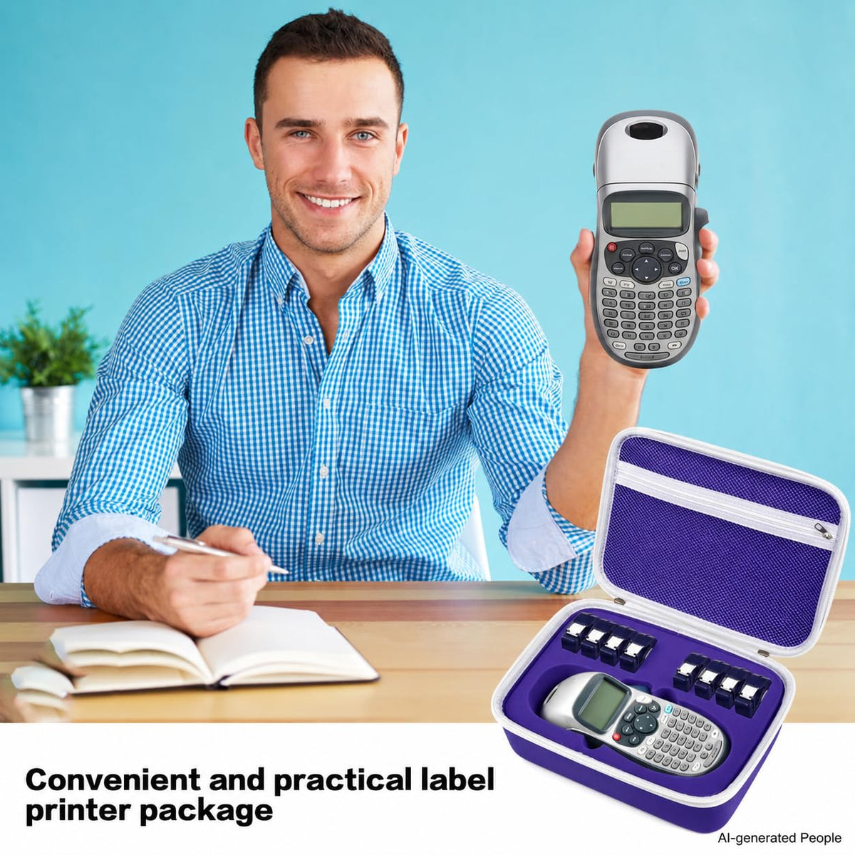 ALKOO Hard Travel Case for DYMO LetraTag LT-100H Label Maker Purple Large