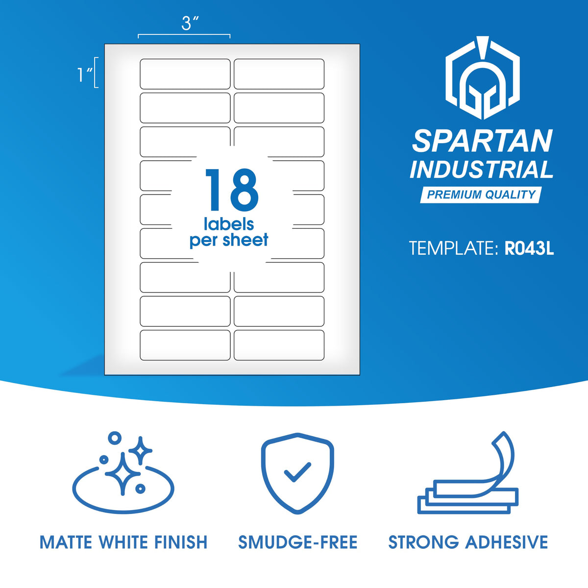 3" X 1" Matte White Printable Address Labels (100 Sheets, 1800 Stickers) 1800 Labels