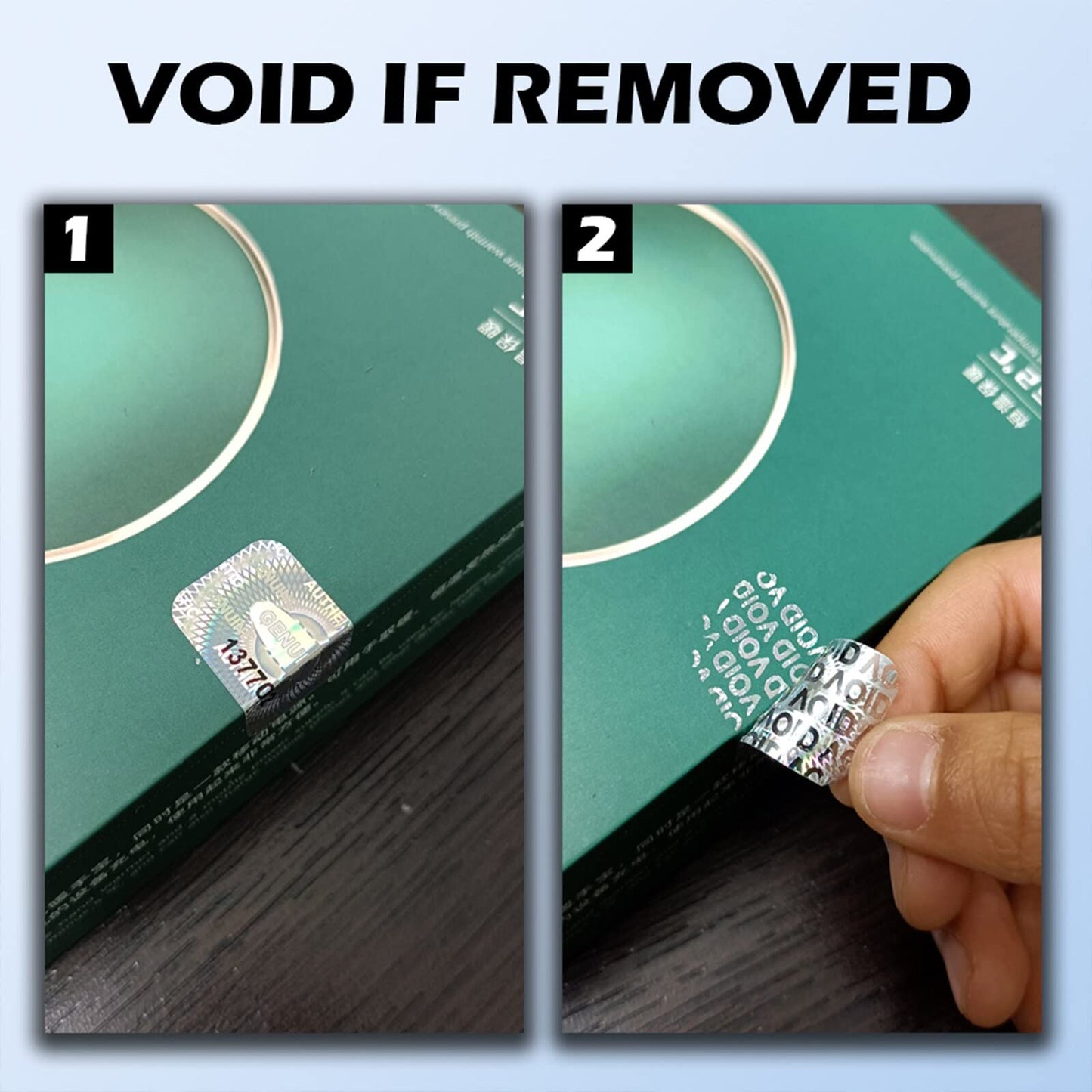 dose not apply 120 Pcs Authentic Hologram Labels/Stickers Silver Transfer Tamper Evident Security Warranty Void Seals / Stickers High with Unique Sequential Serial Numbering(1X0.6 inch) 120pcs