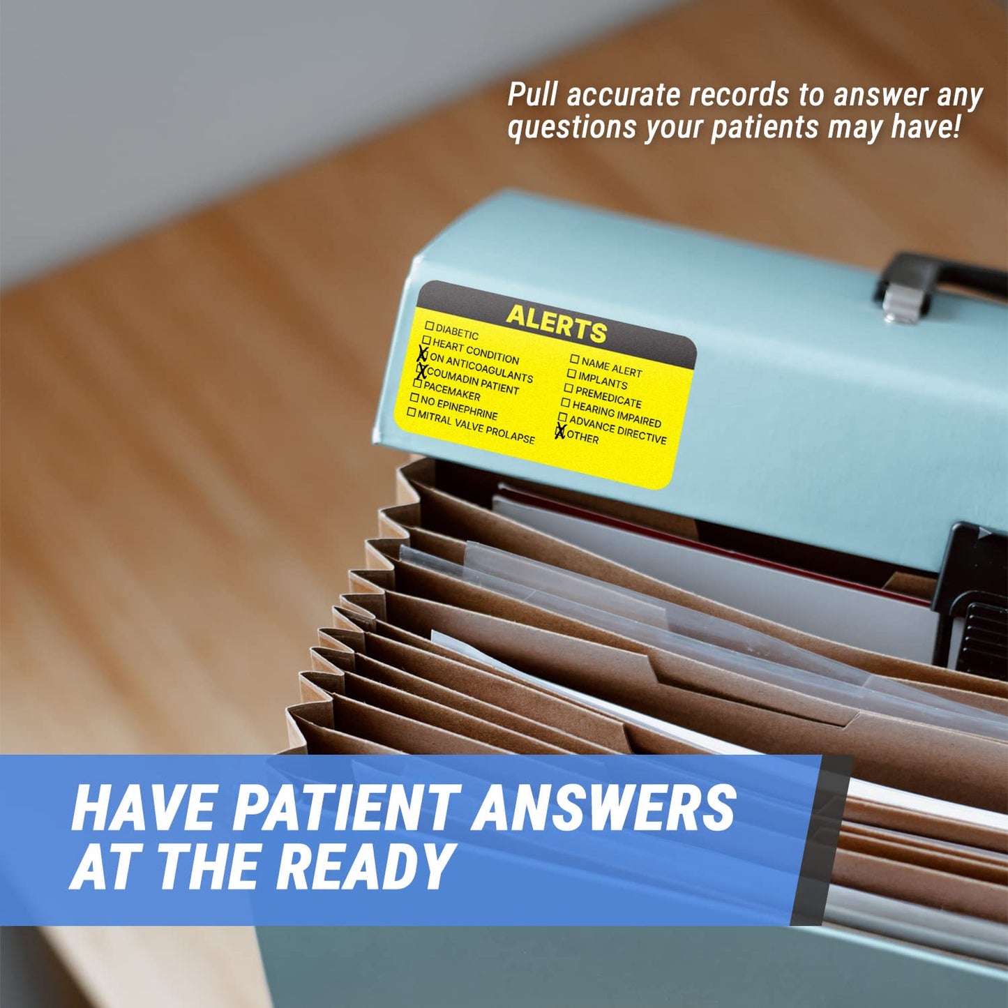 File Folder Chart Labels (3.25 x 1.75 inch, Yellow - 300 Labels) Customizable MAP3400 Labels, Medical Alert Stickers for Medical File, Patient Chart, Physicians, Dentists, Veterinarians or Accountants
