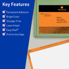 Avery Printable Rectangle Labels, Sure Feed Technology, 4-3/4" x 7-3/4", Bright Orange Labels, Print-to-The-Edge, Laser/Inkjet Printable, 40 Total, Great for Shipping and Packaging 40 labels