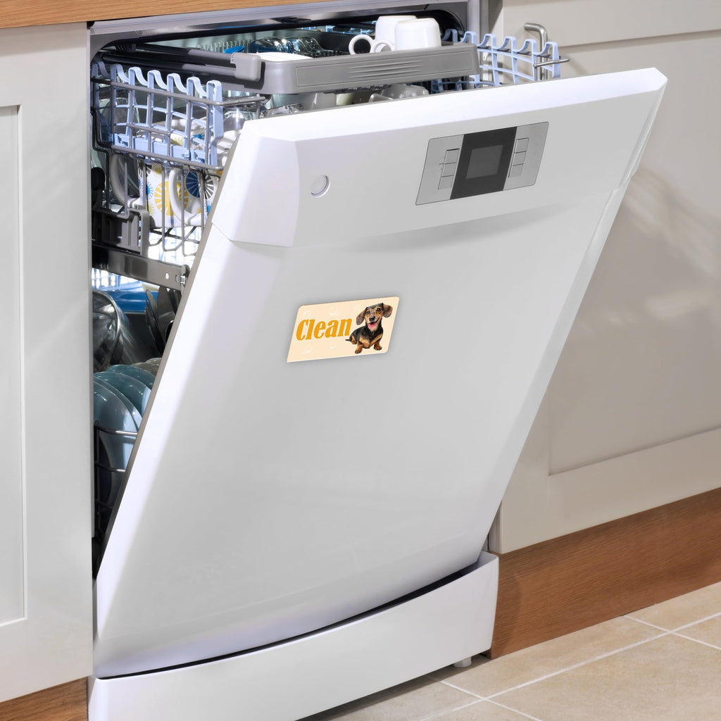 Dachshund Dishwasher Clean Dirty Magnet, Double-Sided