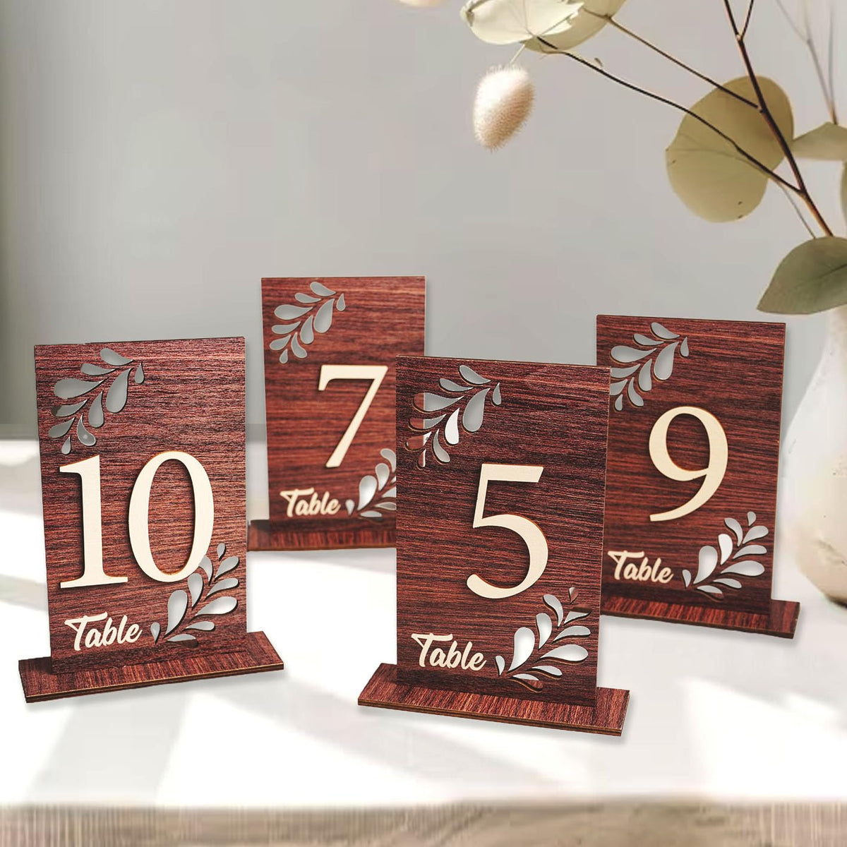 Wedding Table Numbers 1-20 Wooden Table Numbers for Wedding Reception Dark Wood A Number 1-20