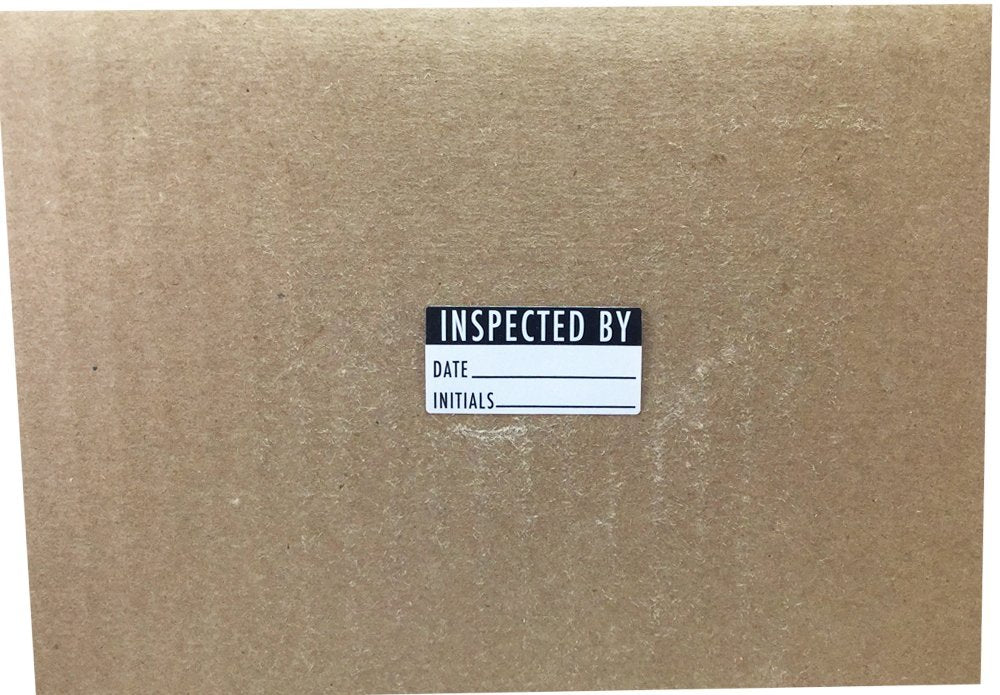 Inspected by Rectangle Labels, Adhesive Stickers, 0.75" x 1.5", Pack of 500