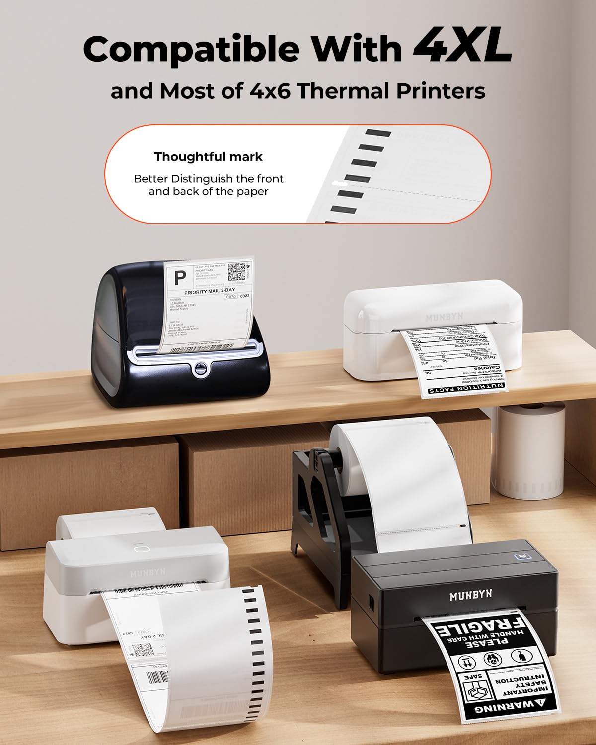 4x6 Direct Thermal Shipping Labels 220 Labels/Roll+2" Circle Thermal Labels 750 Labels/Roll