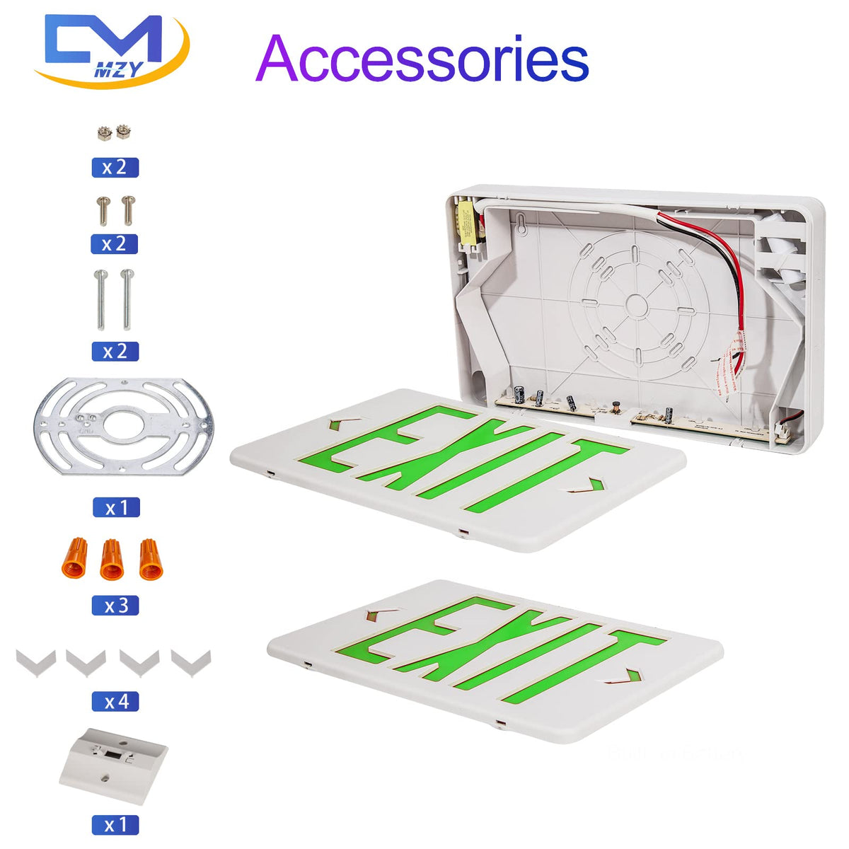 LED Emergency Exit Sign, Universal Mount OSHA Compliant Green 1 Pack