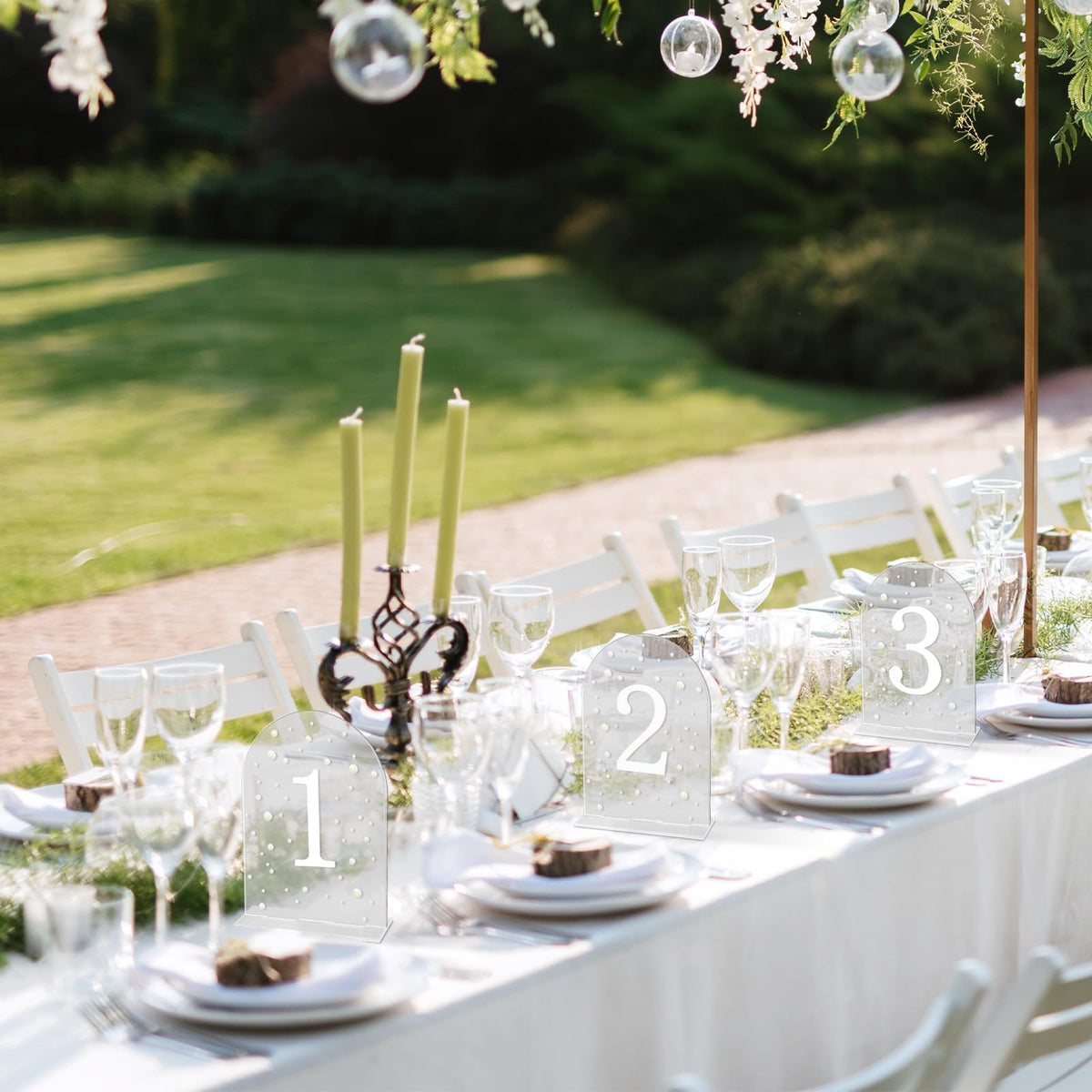 JarThenaAMCS 10pcs Arch 3D Pearl Wedding Table Numbers 1-10
